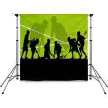 Lacrosse Players Active Sports Silhouettes Background Illustrati Backdrops 59353468