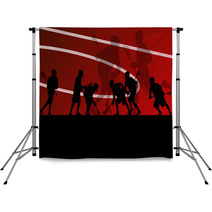 Lacrosse Players Active Sports Silhouettes Background Illustrati Backdrops 59353473