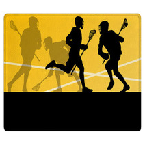 Lacrosse Players Active Sports Silhouettes Background Illustrati Rugs 59353394