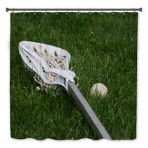 Lacrosse Stick And Ball In Grass Bath Decor 3507855