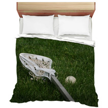 Lacrosse Stick And Ball In Grass Bedding 3507855