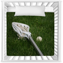 Lacrosse Stick And Ball In Grass Nursery Decor 3507855