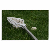 Lacrosse Stick And Ball In Grass Rugs 3507855