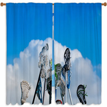 Lacrosse Sticks In The Sky Window Curtains 35581142