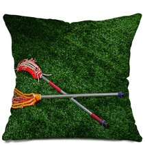 Lacrosse Sticks On The Ground Pillows 41561764