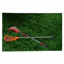 Lacrosse Sticks On The Ground Rugs 41561764