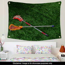 Lacrosse Sticks On The Ground Wall Art 41561764