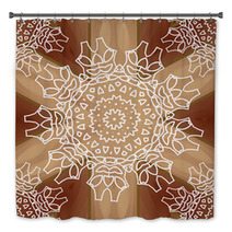 Lacy Abstract Ornament On Wooden Background Bath Decor 57531512