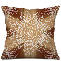 Lacy Abstract Ornament On Wooden Background Pillows 57531512