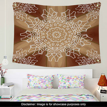 Lacy Abstract Ornament On Wooden Background Wall Art 57531512