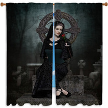 Lady In Black Window Curtains 51701463