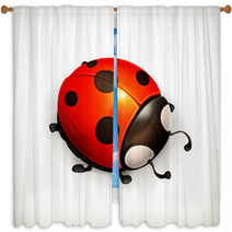 Ladybug Icon Window Curtains 53020126