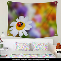 Ladybug On Daisy Flower Wall Art 67152044