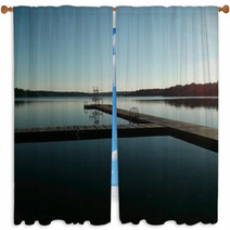 Lake In Evening Window Curtains 67364361