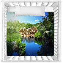 Lake In Jungle Of Seychelles, La Digue Island Nursery Decor 62369284
