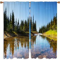 Lake In Mountains Window Curtains 64347295