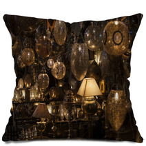 Lamps In A Store In Marrakesh Morocco Pillows 68466898