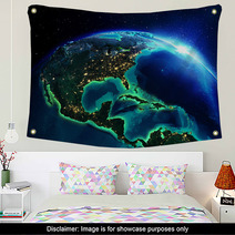 Land Area In North America The Night Wall Art 64756250