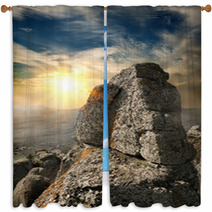 Landscape With Rock Window Curtains 61555651