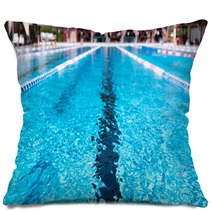 Lane Swimming Pool Closeup Of The Row Of Lanes In The Swimming Pool Pillows 174734273