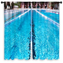 Lane Swimming Pool Closeup Of The Row Of Lanes In The Swimming Pool Window Curtains 174734273