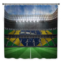 Large Football Stadium With Brasilian Fans Bath Decor 66007088