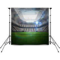 Large Football Stadium With Lights Backdrops 64182490