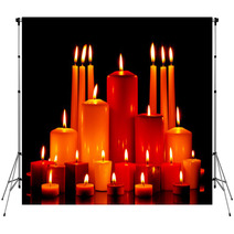 Large Group Of Mixed Candles Burning Backdrops 46784899