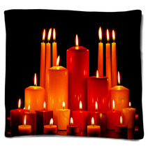 Large Group Of Mixed Candles Burning Blankets 46784899