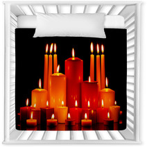 Large Group Of Mixed Candles Burning Nursery Decor 46784899