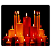 Large Group Of Mixed Candles Burning Rugs 46784899