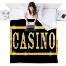 Las Vegas Neon Casino Sign Blankets 44654329