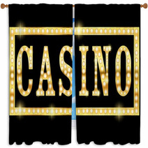 Las Vegas Neon Casino Sign Window Curtains 44654329