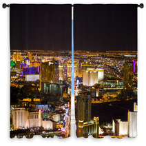Las Vegas, Nevada, At Night In USA Window Curtains 3560811