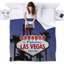 Las Vegas Sign Night Blankets 23697008
