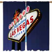 Las Vegas Welcome Sign. Window Curtains 5317368