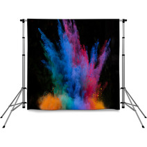 Launched Colorful Powder Over Black Backdrops 70966437