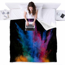 Launched Colorful Powder Over Black Blankets 70966437
