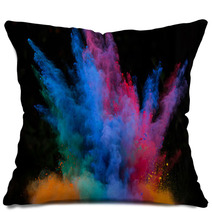 Launched Colorful Powder Over Black Pillows 70966437