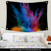 Launched Colorful Powder Over Black Wall Art 70966437