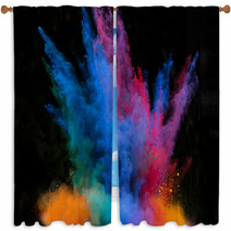 Launched Colorful Powder Over Black Window Curtains 70966437
