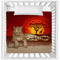 Leopard At Sunset Nursery Decor 42045553