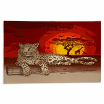 Leopard At Sunset Rugs 42045553