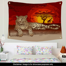 Leopard At Sunset Wall Art 42045553