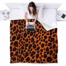 Leopard Fur As Background Blankets 33670085