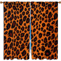 Leopard Fur As Background Window Curtains 33670085