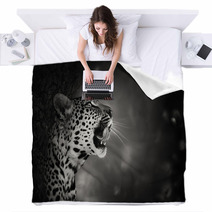Leopard Portrait Blankets 52783556