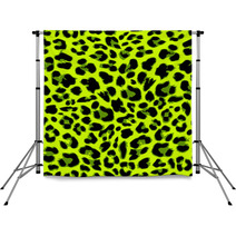 Leopard Seamless Pattern Design In Trendy Green Color, Vector Backdrops 79906905