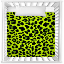 Leopard Seamless Pattern Design In Trendy Green Color, Vector Nursery Decor 79906905
