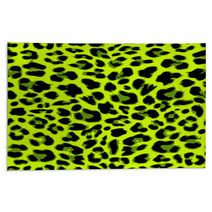 Leopard Seamless Pattern Design In Trendy Green Color, Vector Rugs 79906905